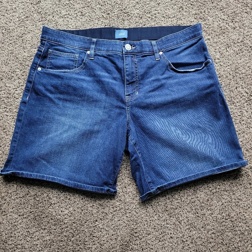 JAG Women's Jean Shorts 14/5 Alex Boyfriend Short Medium Wash High Rise Denim